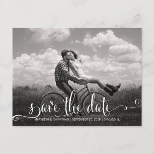Rustic Modern Kraft Save The Date Photo Postcard