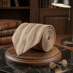 Rustic Modern Light Wood Grain Texture Pattern Tie