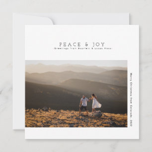 Rustic Modern Minimalist Holiday Peace & Joy Save The Date