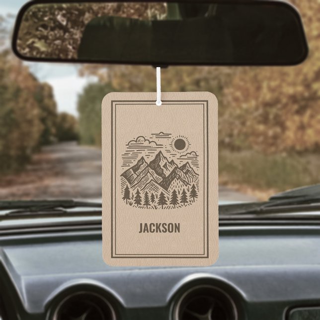 Rustic Modern Mountain Custom  Car Air Freshener (Rustic Modern Mountains Custom Air Freshener)