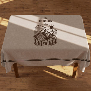 Rustic Modern Mountains Custom Tablecloth