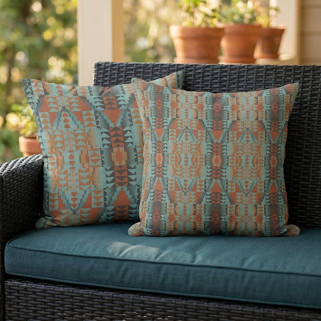 Rustic Modern Native Tribal Art Pattern Cabin Cushion (Creator Uploaded)