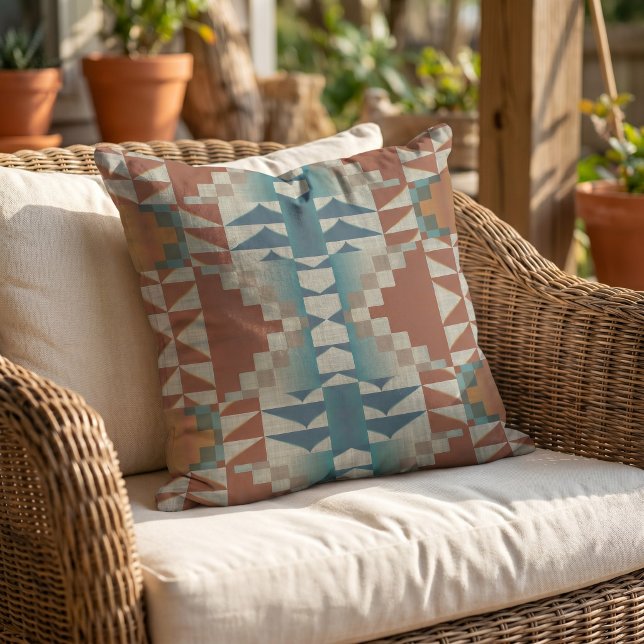 Rustic Modern Native Tribal Art Pattern Cabin Cushion (Creator Uploaded)