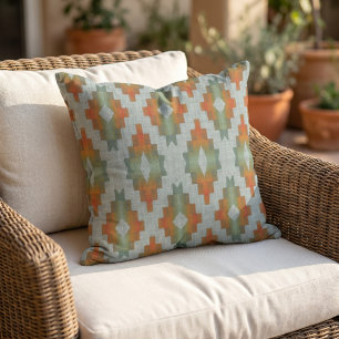Rustic Modern Native Tribal Art Pattern Cabin Cushion