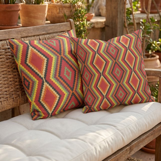 Rustic Modern Native Tribal Art Pattern Cabin Cushion (Creator Uploaded)