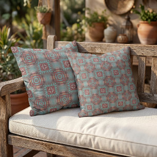 Rustic Modern Native Tribal Art Pattern Cabin Cushion