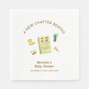 Rustic Modern New Chapter Garden Book Baby Shower Napkin