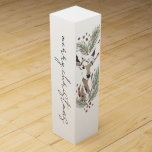 Rustic Modern Painted Deer Christmas Holiday Wine Box<br><div class="desc">Rustic modern style brush painted deer Christmas holiday wine gift box for your wine gift giving. Soft pastel brown and green. See the full suite of holiday products for this design from invite to party supplies at: 
 https://www.zazzle.com/collections/christmas_deer_holiday_party-119041157881631705</div>