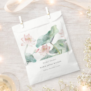 Rustic Modern Pastel Blush Waterlily Bridal Shower Favour Bags