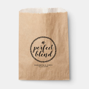 Rustic Modern Perfect Blend Custom Wedding Coffee Favour Bags