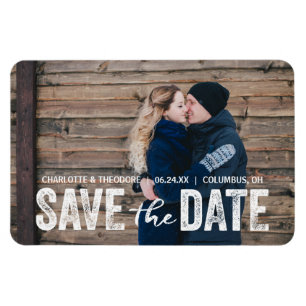 Rustic Modern   Photo Save the Date Magnet