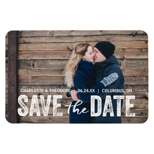 Rustic Modern | Photo Save the Date Magnet (Horizontal)