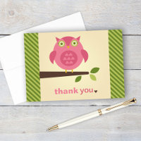 Rustic Modern Pink Owl on Tree Branch