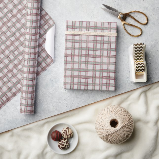 Rustic Modern Plaid Christmas Wrapping Paper (Crafts)
