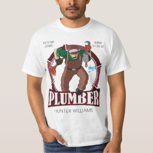 Rustic Modern Plumber Professional Plumbing Dad T-Shirt