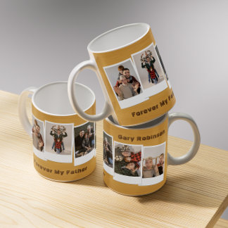 Rustic Modern Retro Snapshot Trendy Photo Collage Coffee Mug