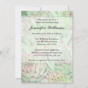 Rustic Modern Succulents Bridal Shower Invitation