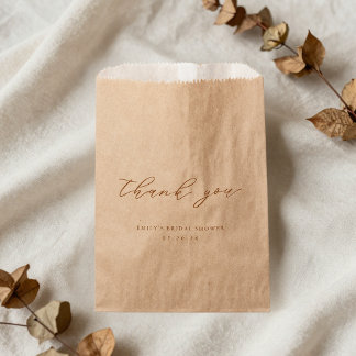 Rustic Modern Terrecotta Autumn Bridal Shower Favour Bags
