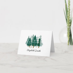 Rustic Modern Trees Forest Woodland Watercolor Note Card