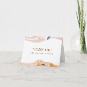 Rustic Modern Watercolor Abstract Baby Shower Thank You Card