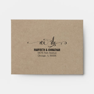 Rustic Modern We Do Kraft Wedding RSVP Envelope