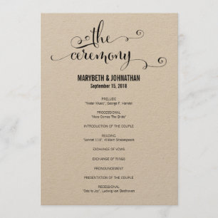 Rustic Modern We Do Script Wedding Program Programme