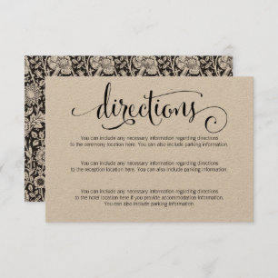 Rustic Modern We Do Wedding Directions Card