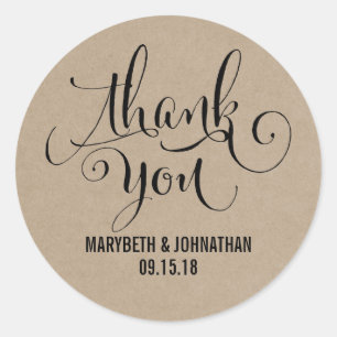 Rustic Modern We Do Wedding Thank You Sticker