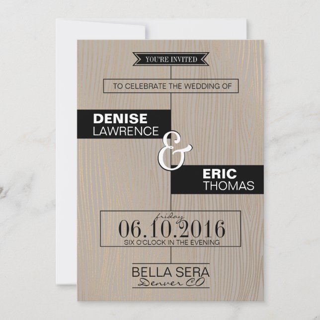 Rustic Modern Wedding Invitation (Front)