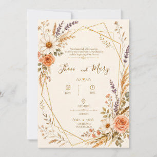 Rustic Modern Wedding Invitation Template
