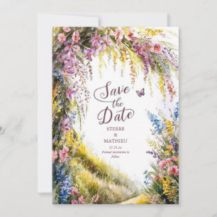 Rustic Modern Wildflower Wedding Save The Date