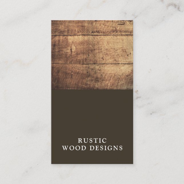 Rustic Modern Woodworker Carpenter Wood  Business Card (Front)