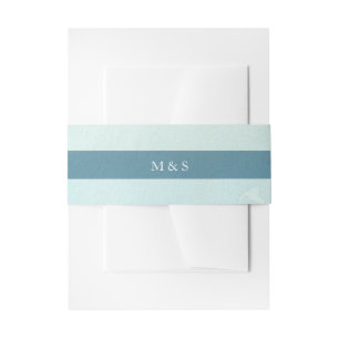 Rustic Monochromatic Blue Personalised Invitation Belly Band