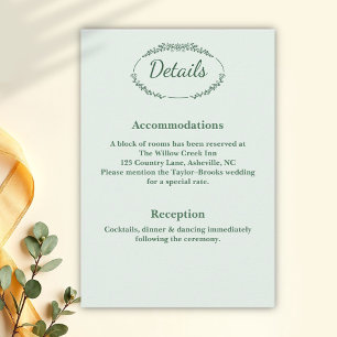 Rustic Monochrome Wedding Details Enclosure Card