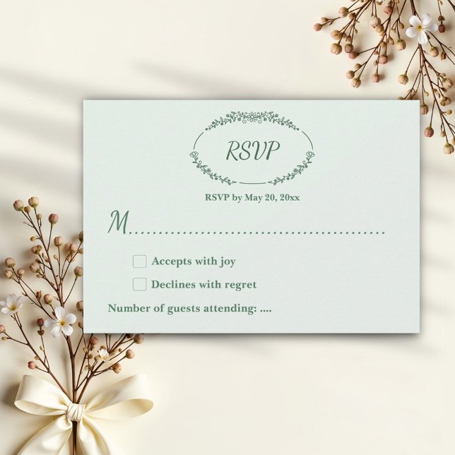 Rustic Monochrome Wedding RSVP Card (Creator Uploaded)