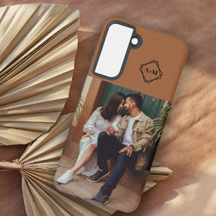Rustic Monogram Add Your Own Photo Colour Block  Samsung Galaxy Case
