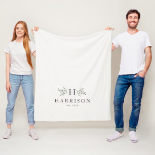 Rustic monogram blanket