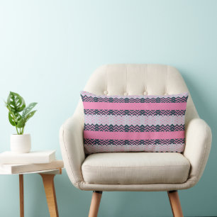 Rustic Monogram Chic Groovy Lumbar Cushion