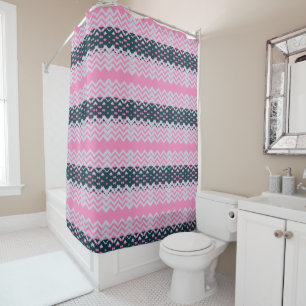 Rustic Monogram Chic Groovy Shower Curtain