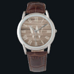 Rustic Monogram Farmhouse Custom Family Name Retro<br><div class="desc">Personalised Family Name,  monogram,  and year established Rustic Modern Watch in a trendy farmhouse style design with roman numeral clock face and light wood plank  / shiplap backdrop design. Perfect gift for newlyweds,  wedding or housewarming present or grandparents gift.</div>