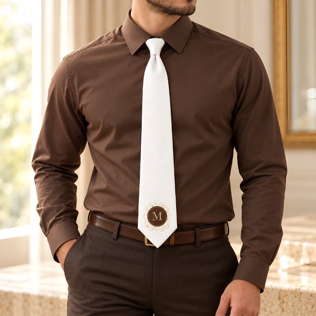 Rustic Monogram Groomsman Wedding Tie (Creator Uploaded)