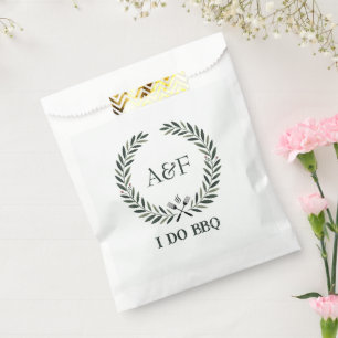 Rustic Monogram I Do BBQ Wedding Shower Favour Bags
