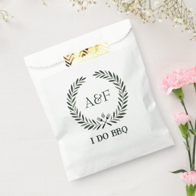 Rustic Monogram I Do BBQ Wedding Shower Favour Bags (Sealed)