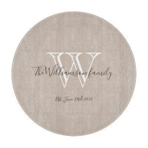 Rustic Monogram Initial And Name Cool Chic Cutting Board