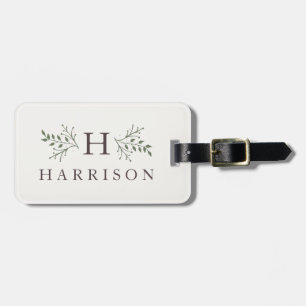 Rustic monogram luggage tag