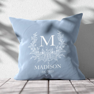 Rustic monogram Manatee personalised initial Cushion