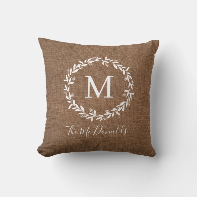 Rustic Monogram | Modern Farmhouse Cushion (Front)