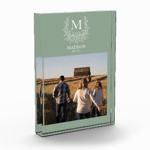 Rustic monogram Morning Sky personalised initial  Photo Block