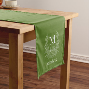 Rustic Monogram Personalised Initial Short Table Runner