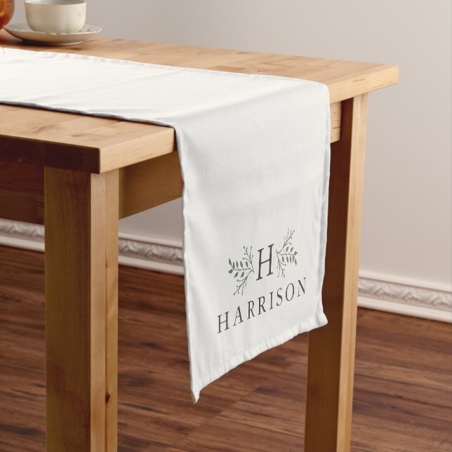 Rustic monogram personalised short table runner (In Situ)